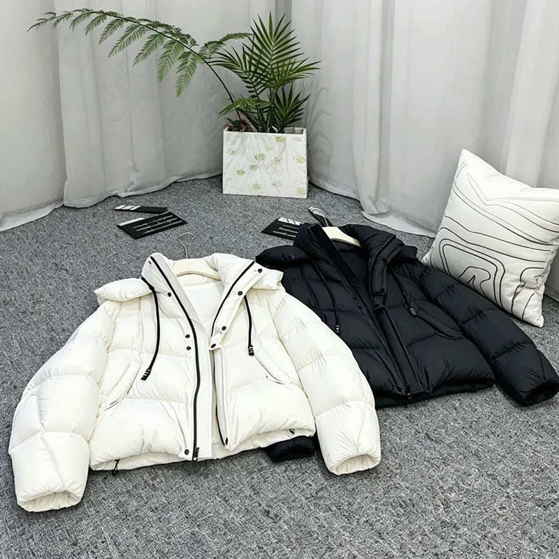 Thick Quilted Down Cotton Loose Puffer Jacket for Women