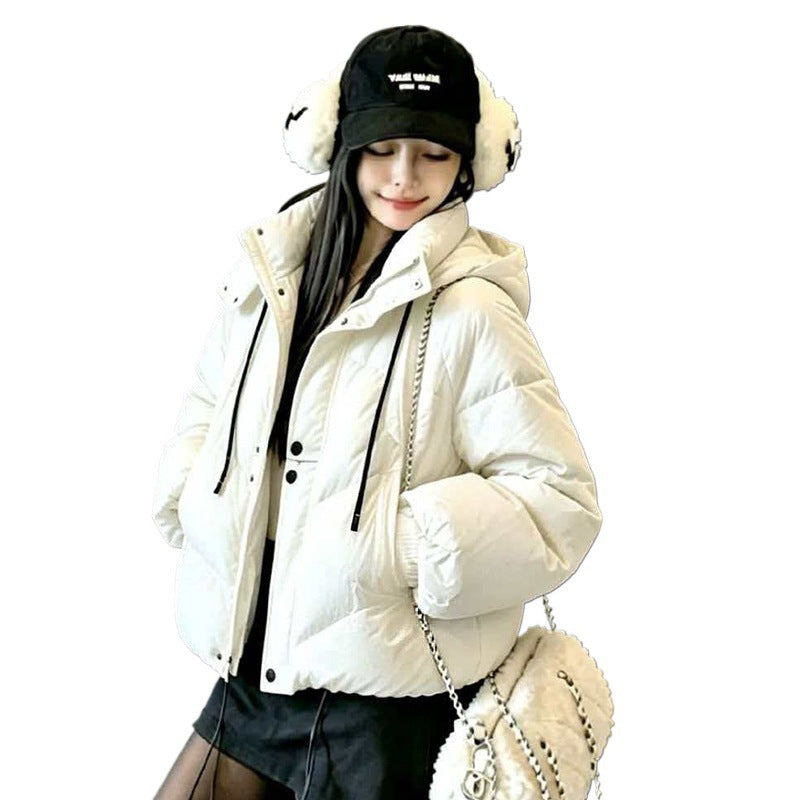 Thick Quilted Down Cotton Loose Puffer Jacket for Women