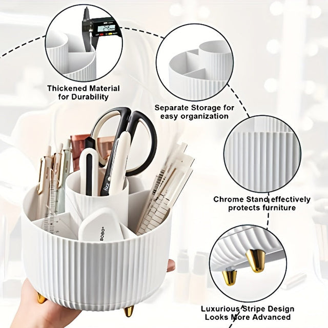 Rotating Makeup Organizer - Durable Plastic Cosmetic Storage Holder wi ...